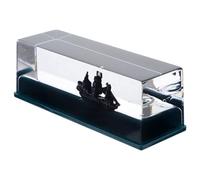 TOGEVAL Creative Pirate Ship Model Drift Bottle Desktop Ornament Made of Acrylic Never-sinking Feature and Swinging Fluid Design, for Bedroom Or Office Desk Decoration