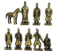 TOGEVAL Creative Terracotta Warriors Statue Decor Small Classic Emperor Figurine Collection Antique Metal Craft Ornaments for Home and Office Display