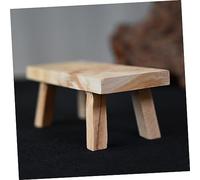 TOGEVAL Creative Wooden Stool Display Stand for Craft Holders and Flowerpots Sturdy Art Sculpture Base with Retro Style Indoor Outdoor Adornment Riser for Home and Garden Decor