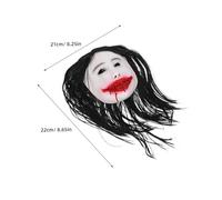 TOGEVAL Creepy Halloween Woman Mask with Long Hair Reusable Latex Horror Ghost Mask for Scary Costume Cosplay Party Haunted House Theme