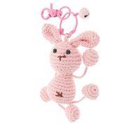 TOGEVAL Crochet Plush Keychain Adorable Stuffed Animal Key Ring for Car Interior Decor Unique Knitted Design for Women for Rear View Mirror Hanging Thoughtful Option