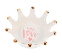 TOGEVAL Crown Nail Pen Storage Dish Elegant Ceramic Holder for Manicure Care Tool Adorable Crown Shape Dappen Dish for Nail Art and Gel Polish Cleaning for Her