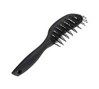 TOGEVAL Curved Plastic Massage Comb for Curly Hair Lightweight Hairdressing Styling Tool for Women Portable Black