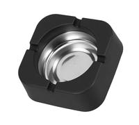 TOGEVAL Cute Cigarette Ashtray for Cigarettes and Cigars, Square Plastic and Iron Material, 4 Cigar Rests, Versatile Location Suitability, Black, for Office and Bars