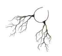 TOGEVAL Darkly Style Witch Horn Hairwear Green Branch Headdress Halloween Party Prop Lightweight Cosplay Head Accessory for Photos and Costume