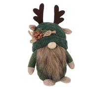 TOGEVAL Deer Antler Gnome Doll Ornaments Winter Holiday Christmas Decorations for Indoor Home Festive Centerpieces for Tables Handmade Knitted Gnome Figurine