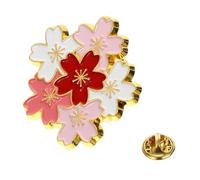 TOGEVAL Delicate Cherry Blossom Brooch Pin for Women Cute Cartoon Style Fixing Badge Decorative Accessories for Clothes Bags Hats Scarves Gift for Parties and Daily Wear