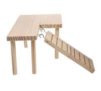 TOGEVAL Delicate Wooden Hamster Platform with Ladder for Small Pets Rat and Chinchilla Cage Accessory Encouraging Exercise and Space Utilization