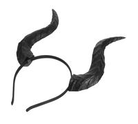 TOGEVAL Detachable Devil Horns Headband for Halloween and Carnival Elastic Bull Horn Hairband Lightweight Soft PU and Iron Animal Themed Cosplay Accessory for Men and Women
