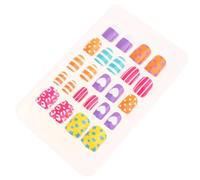 TOGEVAL Detachable False Nails for Children 2 Boxes Jelly Glue Nail Tips Set Non-toxic Eco-friendly Assorted Patterns Kids Manicures for Little Girls’ Random Color Random Style