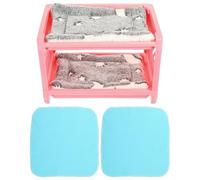 TOGEVAL Detachable Plastic Hamster Hideout Bed Double-Layer Chinchilla Sleeping Bed Multi-Function Bunny Supply for Small Pets in Pink Random Style