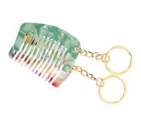 TOGEVAL Detangle Comb Wide Tooth 2 Pieces Compact Mini Hair Comb Keychain for Curly Hair with Acetate Material Portable Travel Tool for Everyday Carry