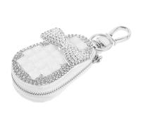 TOGEVAL Diamond Gourd Key Bag for Women Zipper Car Key Holder Rhinestone Inlay Scratch-resistant