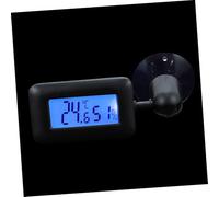 TOGEVAL Digital Reptile Thermometer with Suction Cup Rotatable Mini Hygrometer for Bearded Dragon Tanks Accurate Temperature and Humidity Monitor Night Light Display Black