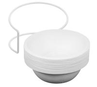 TOGEVAL Disposable Pet Bowls 20pcs with White Open Rack, Biodegradable Paper Cat and Dog Food Bowls for Travel and Daily Feeding, Suitable for Wet and Dry Food