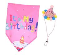 TOGEVAL Dog Birthday Party Creative Hat and Neckerchief Cake Birthday Boy Print Pet Accessories for Adorable Celebrations