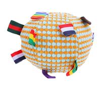 TOGEVAL Dog Squeaky Ball Interactive Teether Toy for Small Dogs Puppy Soft Plush Chew Ball Built-in Bell to Keep Them Busy for Indoor and Outdoor Play