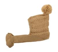 TOGEVAL Dog Winter Hat with Knitted Scarf Warm Wool-lined Pet Cap for Cold and All-around Protection Soft Multi-functional Winter Accessory for Dogs in Khaki