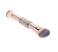 TOGEVAL Dual-ended Rhinestone Makeup Brush with Soft Bristles for Liquid Foundation Powder Blush Contour Comfortable and Gentle Sensitive Skin Elegant Beauty Tool for Effortless Blending