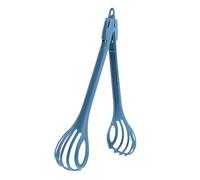 TOGEVAL Dual Purpose Egg Whisk and Noodle Clip Small Kitchen Mixing Stick with Comfortable Grip Easy Food Clamping Moderate Navy Blue for Cooking and Stirring