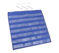 TOGEVAL Early Learning Classroom Schedule Pocket Chart with Multi-Layer Pet Card Pockets, 3-Ring Blue Hanging Organizer for Daily Routine and Teaching Supplies