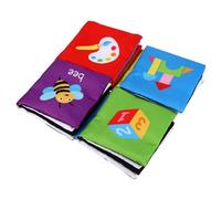 TOGEVAL Educational Cloth Books Soft Sensory Books with Crinkle Texture for Early Learning and Bedtime Story Tear-resistant Material for Newborns