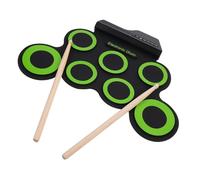 TOGEVAL Electric Drum Set Hand Roll Drum Portable Silicone Abs Electronic Components USB Cable Compact Design Pure Sound Quality Effects Green Family Entertainment Beginners Kids