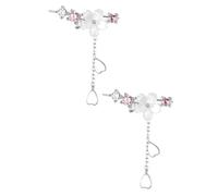 TOGEVAL Elegant Cherry Blossom Tassel Earrings for Women Lightweight Dangle Floral Jewelry and Comfortable for Daily Wear Simple Chic Design for Stylish