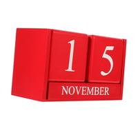 TOGEVAL Elegant European Style Wooden Block Calendar Perpetual Desk Calendar with Rotatable Date and Month Blocks Density Board Material Decorative Daily Use Planner for Home Office Cafe