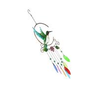 TOGEVAL Elegant Hummingbird Metal Wind Chime Pendant Iron Handicraft with Clear Sound for Home Garden Living Bedroom Office Decoration