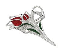 TOGEVAL Elegant Tulip Flower Hair Claw Clip Strong Holding Jaw Clip Durable Hair Clamp for Long and Stylish Silver Floral Claw for Daily Wear Weddings Office and Travel