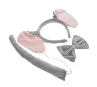 TOGEVAL Elephant Costume Set for Women Grey Elephant Ear Headband Bow Tie Tail Zoo Theme Party Dress-up Accessories for Imaginative Play and Jungle Adventures