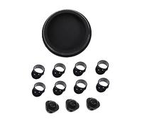 TOGEVAL Empty Drum Accessories Rubber Finger Covers with Foot Buckles and Radio Back Covers, Silica Gel, Black, for Easy Installation and Storage