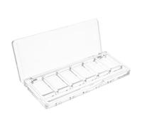 TOGEVAL Empty Eyeshadow Palette Six Compartments Cosmetic Organizer for Blush and Concealer Plastic Travel Makeup Storage Case Brush Slot
