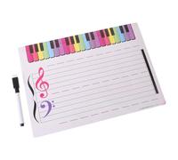 TOGEVAL Erasable Writable Music Staff Whiteboard Portable Practice Tool with Pet Surface Reusable Stave Notation Board for Teaching and Piano Exercises