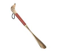 TOGEVAL Ergonomic Long Handle Metal Shoe Horn with Animal Head Design for Seniors Women Men Portable Travel Shoe Helper for Easy Comfortable Boot Wearing at Home and Outdoors