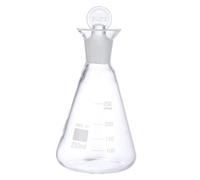 TOGEVAL Erlenmeyer Flask Borosilicate Glass Iodine Flask 250ml with Silk-screened Graduations, Mouth Style for Research Chemistry
