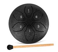 TOGEVAL Ethereal Drum 6 Inch Steel Tongue Drum with 6 Notes Easy to Learn for Garden Use Versatile Musical Instrument Set for Boys and Girls with Bag and Mallets for Yoga and Music