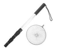 TOGEVAL Extendable Stainless Steel Chicken Egg Picker with Ergonomic Handle Protective Mesh Basket for Safe Egg Collection Versatile Harvest Grabber for Poultry Coop and Farm Use