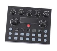 TOGEVAL External Sound Card with Colorful Led Lights, Dj Music Mixer for Mobile and Computer Live Streaming, Iron Shell Audio Mixer for Singing and Podcast