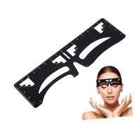 TOGEVAL Eyebrow Eyebrow Ruler Stainless Steel Black Easy to Use Not Easily Deformed Three-point Positioning Makeup Tool for Girlfriend Mother