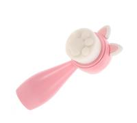 TOGEVAL Facial Scrub Exfoliator Brush Dual Sided Silicone Face Cleaner for Deep Cleansing and Gentle Exfoliation for Makeup Removal and Sensitive Skin Pink Rabbit Ear Design
