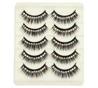 TOGEVAL False Eyelashes 10 Pairs Rhinestone Fake Lashes Thick Dramatic Eyelashes for Latin Dance Performances Women Makeup Supplies