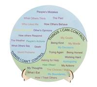 TOGEVAL Feelings Wheel Double-sided Emotions Chart for Therapy Office Desk Decor Wooden Portable Emotion Wheel with Dual Functionality for School and Office Use