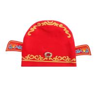 TOGEVAL First Birthday Boy Hat Red Cotton Beanie Cap for Newborns and Soft Breathable Prosperity Fortune Hat for Full Month Celebrations and Photoshoots Unisex