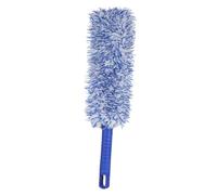 TOGEVAL Flexible Car Detailing Brush with Non Slip Handle for Wheels and Interiors Blue White Tire Cleaning Tool with Bendable Microfiber Head for Precise Rim and Tire Care