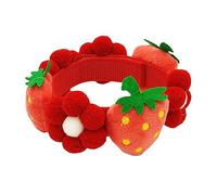 TOGEVAL Flower Strawberry Patterns Adjustable Dog Collar for Pets Soft Pet Collar for Daily Wear Parties Birthdays Christmas and Weddings