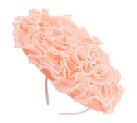 TOGEVAL Flower with Pearl Accents Fascinator Hat for Women Large Pink, Pleated Wave Floral Headpiece Made of Polyester, Elegant and Unique Design for Tea Party and Special Occasions
