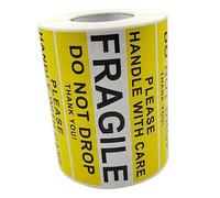 TOGEVAL Fragile Warning Stickers Cargo Shipping Labels with Strong Adhesive Handle with Care Decals for Safe Transport and Packing Use