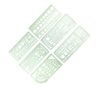 TOGEVAL Geometric Drawing Template with Measuring Rulers Architectural Stencils for School Office Art Design Drafting and Construction Patterns